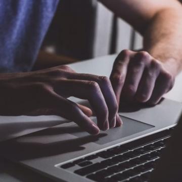 Woman typing